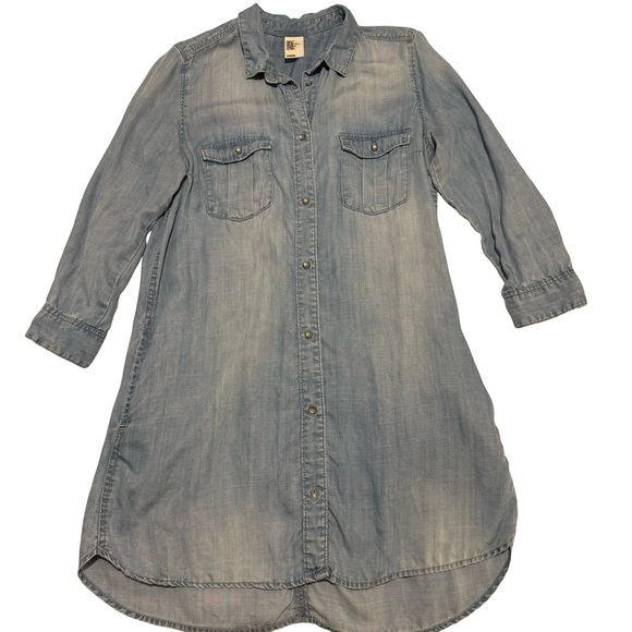 H&M Denim Chambray Midi Button Down Shirt Dress size 12 - Picture 3 of 11